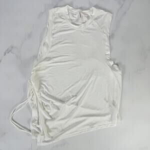 Free People Movement White Relaxed Fit Tank with Adjustable Side Tie Size Small